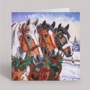 Crystal Art Card 18cm x 18cm - Jolly Horses