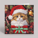 Crystal Art Card 18cm x 18cm - Kitten's Christmas