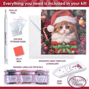Crystal Art Card 18cm x 18cm - Kitten's Christmas