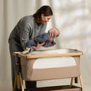 Silver Cross Lunar Bedside Crib - Oatmeal