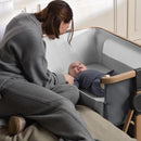 Silver Cross Lunar Bedside Crib - Whisper Grey
