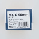 Standard Woodscrew 4.0 x 50mm Boxed