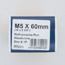 Standard Woodscrew 5.0 x 60mm Boxed