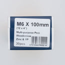 Standard Woodscrew 6.0 x 100mm Boxed