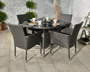 Malaga 4 Seater Round Fixed Dining Set