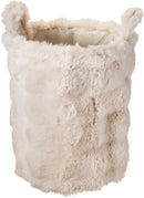 Faux Fur Round Storage Basket