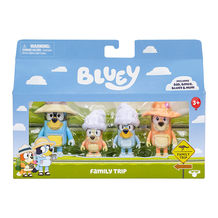 Bluey Family Trip Figure 4pk