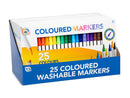 Washable Coloured Markers 25pk