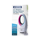 White 22" Bladeless Colour Changing Fan With Timer