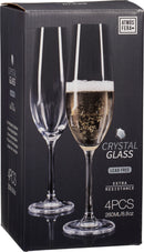 Crystal Champagne Glasses - 4 Pack