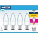 LED Candle Light Bulb 7.5W - Bayonet Cap Warm White 4 Pack