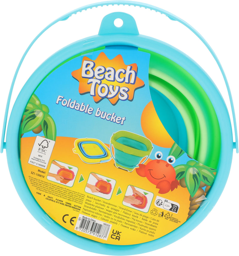 Folding Beach Bucket - Assorted