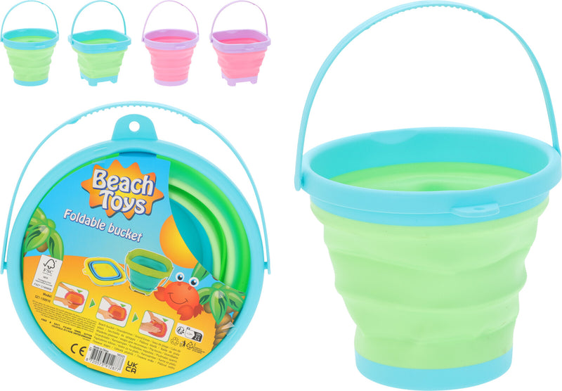 Folding Beach Bucket - Assorted