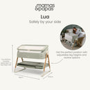 Mamas & Papas Lua Bedside Crib - Sage