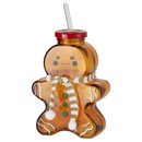 Gingerbread Drinking Glass With Straw