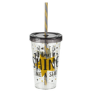 Black & Gold Cup With Straw 660ml