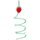 Fruit Drinking Cup With Spiral Straw Assorted