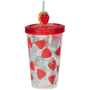 Fruit Drinking Cup With Spiral Straw Assorted