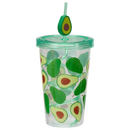 Fruit Drinking Cup With Spiral Straw Assorted