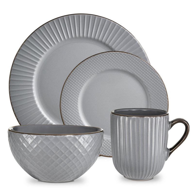 Grey dinnerware set sale
