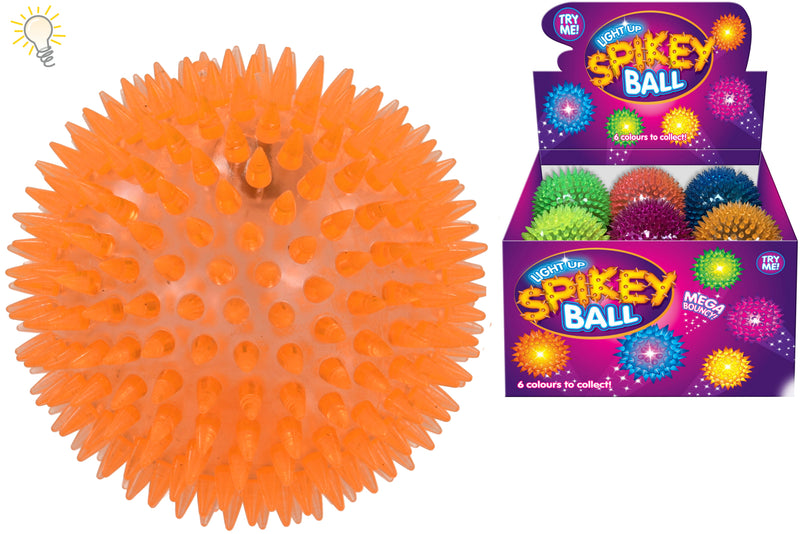 Spikey Bounce Ball With Light Assorted