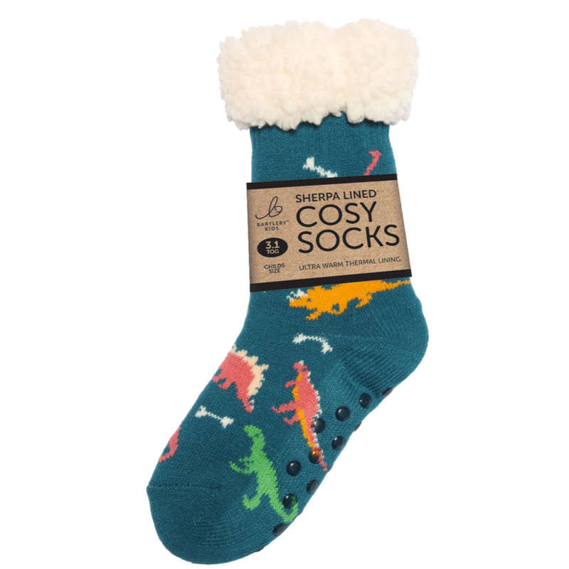 Funky Sherpa Socks Childs - Dinosaur