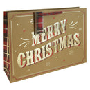 Merry Christmas Kraft Christmas Gift Bag - Extra Large