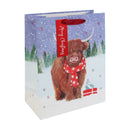 Highland Cow Christmas Gift Bag - Large