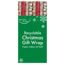 Christmas Gift Wrap Simulated Kraft 4m - Assorted
