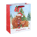 Highland Cow Christmas Gift Bag - Large