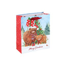 Highland Cow Christmas Gift Bag - Medium