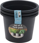 Herb Pots Anthracite 3 Pack