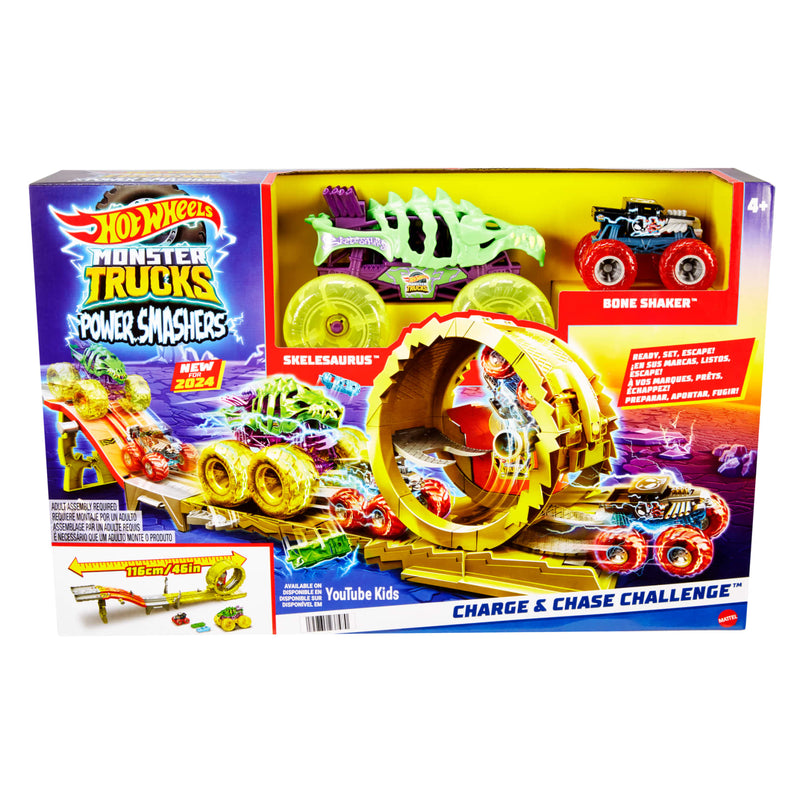 Hot Wheels Monster Truck Power Smashers Charge & Chase Challenge Track Set