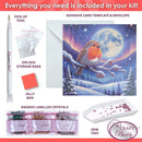 Crystal Art Card 18cm x 18cm - Aurora Robin