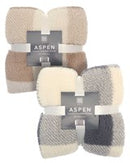 Aspen Sherpa Blanket Throw 120x150cm - Assorted Colours