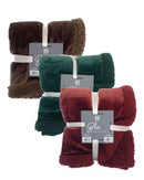 Flannel / Sherpa Throw 120cm x 150cm 3 Assorted