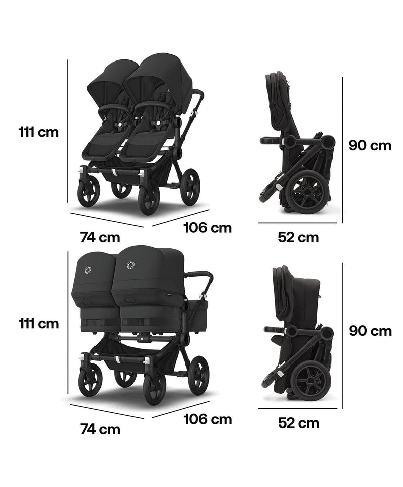 Bugaboo Donkey 5 Twin Carrycot & Seat Pushchair - Midnight Black