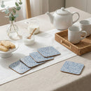 Leafy Trellis Blue Coasters 4pk