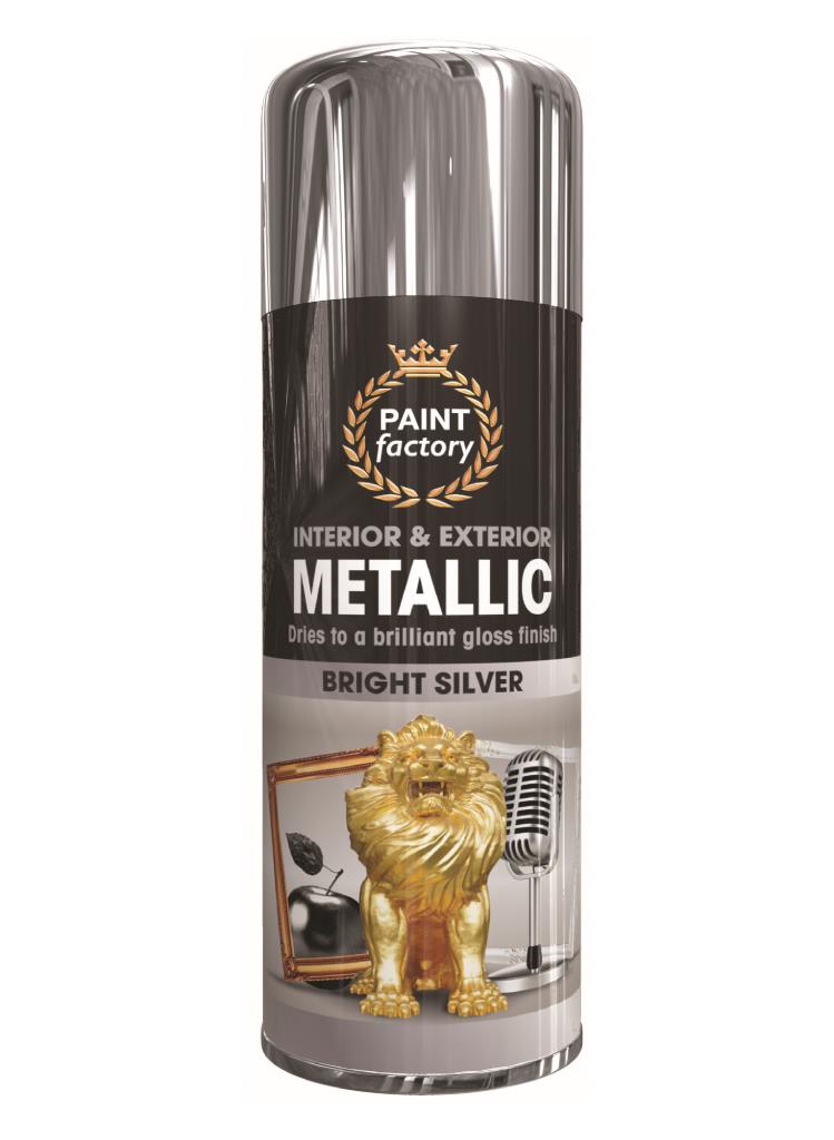 Paint Factory Metallic Silver Spray Paint 400ml