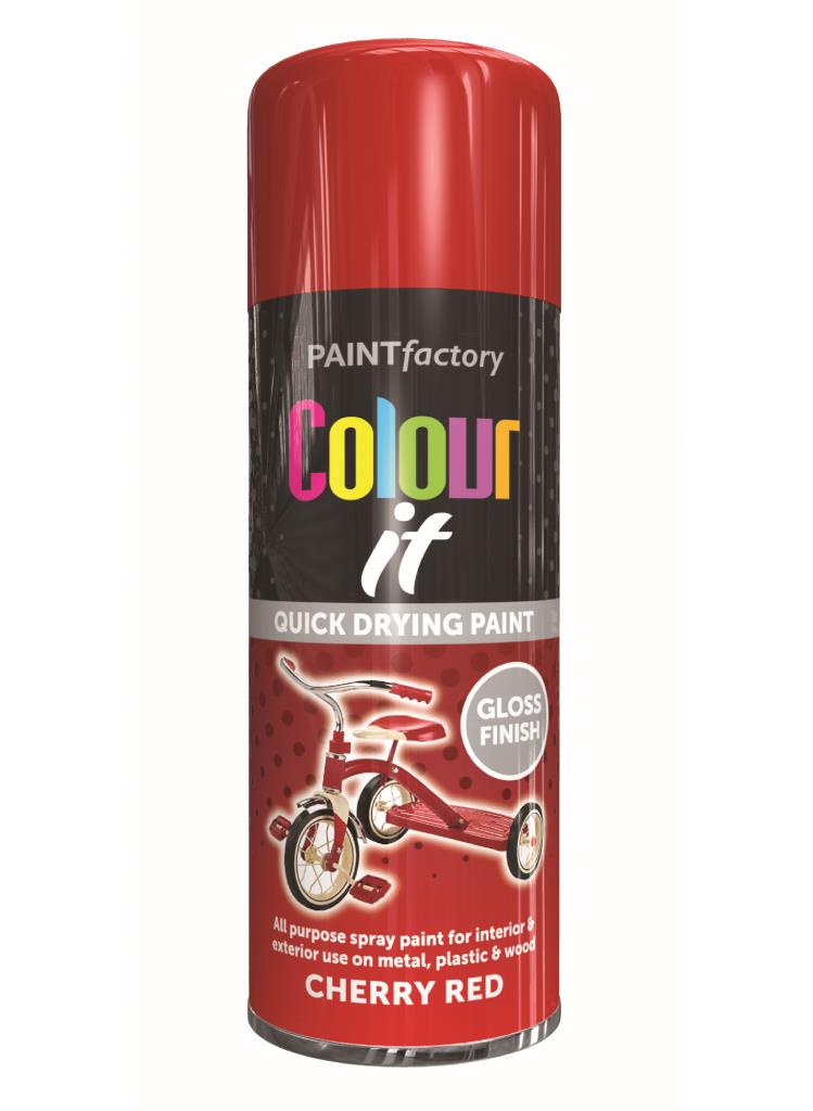 Paint Factory Cherry Red Gloss Spray Paint 400ml