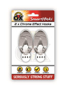 Strong As An Ox Removable Chrome Hook 2pk