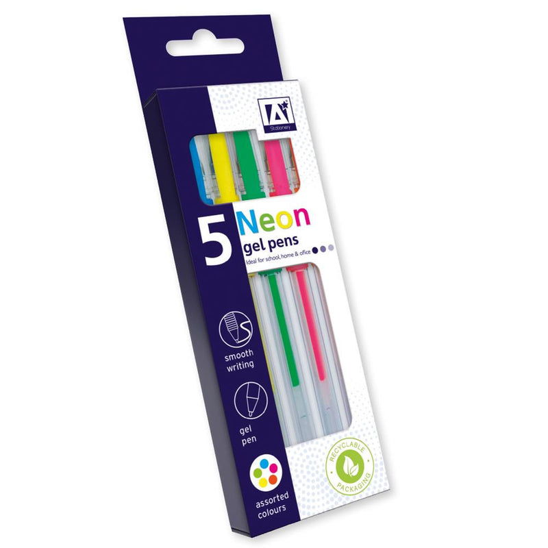 Neon Gel Pens 5pk