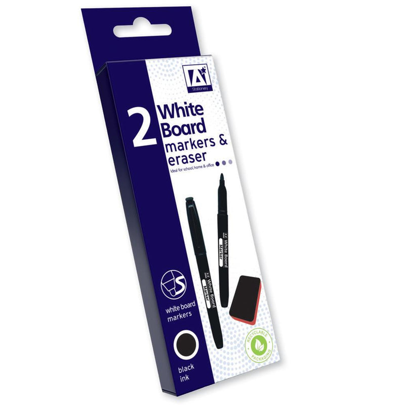 White Board Marker 2pk & Eraser