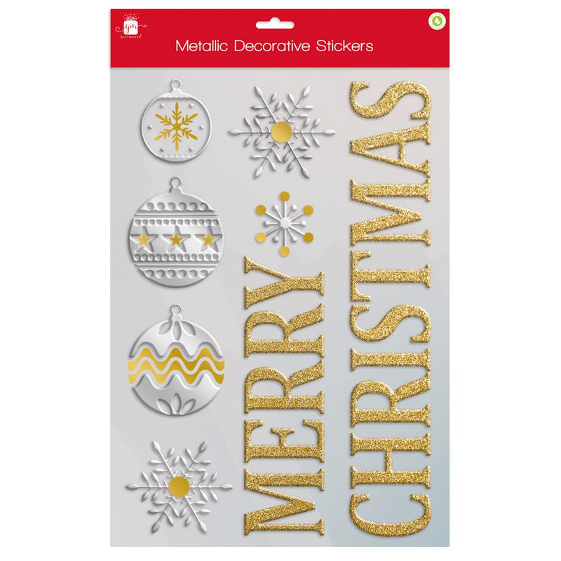 Metallic Decorative Christmas Stickers - Gold/Silver