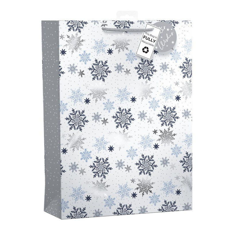 Snowflakes Christmas Gift Bag - Extra Large