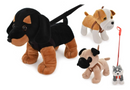 Dog On Lead Plush Assorted