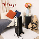 Rediffusion Vintage 9 Fin Oil Filled Radiator 2000W in Black