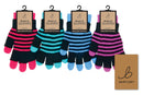 Childs Striped Knitted Gloves