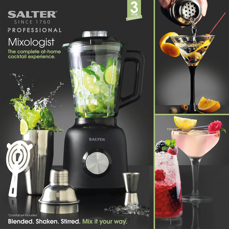 Salter Mixologist Jug Blender 1.5L With Cocktail Making Set