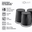 Sonar Set of 3 Canisters in Black